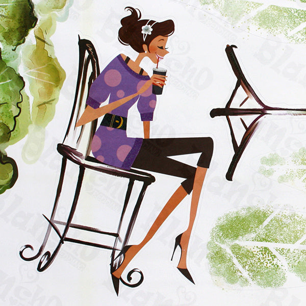 Afternoon Tea - Large Wall Decals Stickers Appliques Home Decor